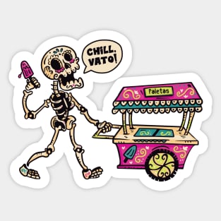 Chill, Vato! // Funny Day of the Dead Sugar Skull Ice Cream Sticker